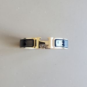 Hermès Clic H Bangle Bracelet Bleu Nuit Palladium HW PM